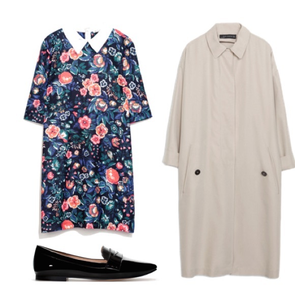 NWT Zara Floral Print Collar Baby Doll Dress - Picture 2 of 6